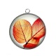 Pendentif Cabochon Argent - feuille