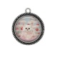 Pendentif Cabochon Argent - chat noël