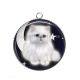 Pendentif Cabochon Argent - chat