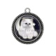 Pendentif Cabochon Argent - chat