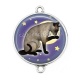 Connecteur Cabochon Argent - chat