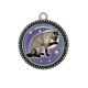 Pendentif Cabochon Argent - chat