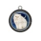 Pendentif Cabochon Argent - chat