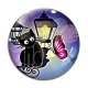 Cabochon Verre - chat noir