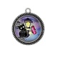 Pendentif Cabochon Argent - chat noir