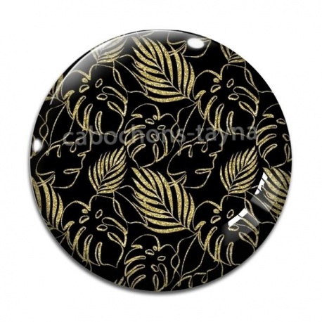 Cabochon Verre - feuille