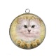 Pendentif Cabochon Argent - chat