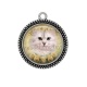 Pendentif Cabochon Argent - chat