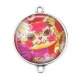 Connecteur Cabochon Argent - chat