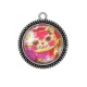 Pendentif Cabochon Argent - chat