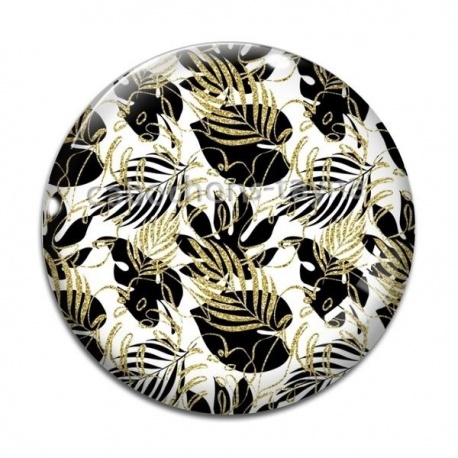 Cabochon Verre - feuille