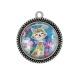 Pendentif Cabochon Argent - chat