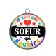 Pendentif Cabochon Argent - je suis une soeur qui déchire
