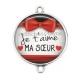 Connecteur Cabochon Argent - je t'aime ma soeur