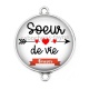 Connecteur Cabochon Argent - soeur de vie forever