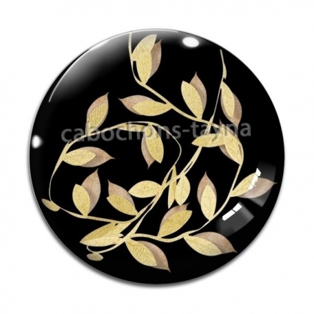 Cabochon Verre - feuille