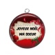 Pendentif Cabochon Argent - joyeux noël ma soeur