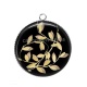Pendentif Cabochon Argent - feuille