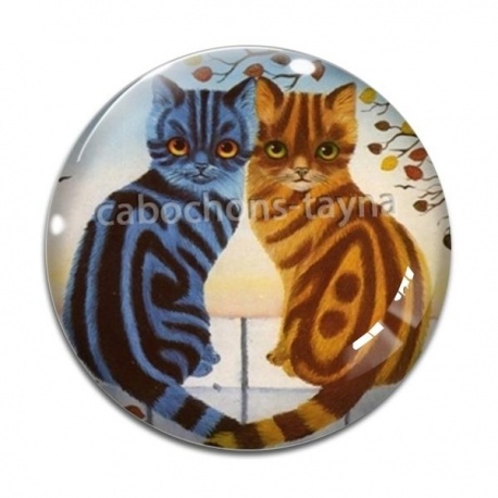 Cabochon Verre - chat