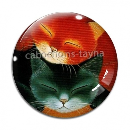 Cabochon Verre - chat