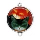 Connecteur Cabochon Argent - chat