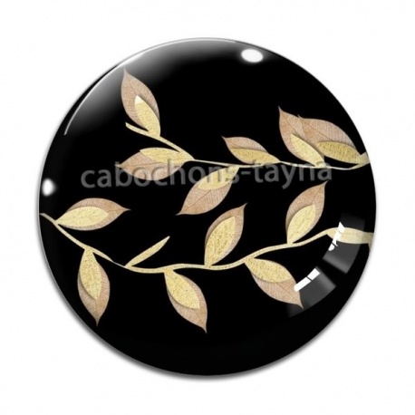 Cabochon Verre - feuille