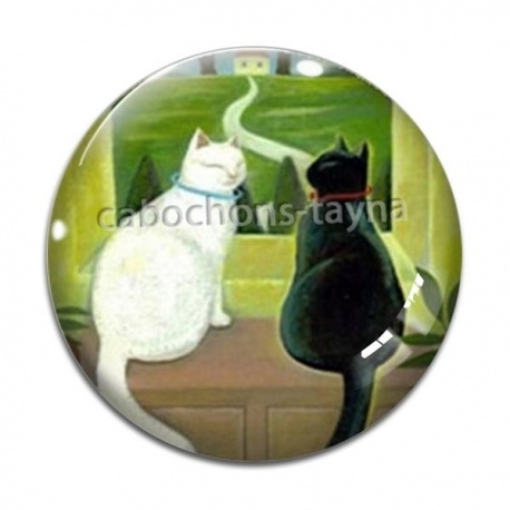 Cabochon Verre - chat