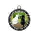 Pendentif Cabochon Argent - chat