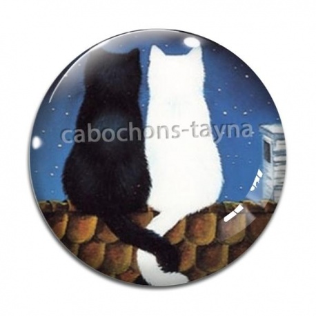 Cabochon Verre - chat