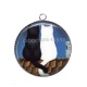 Pendentif Cabochon Argent - chat