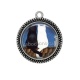 Pendentif Cabochon Argent - chat