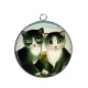 Pendentif Cabochon Argent - chat