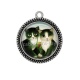 Pendentif Cabochon Argent - chat