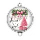Connecteur Cabochon Argent - joyeux noël