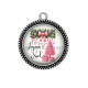 Pendentif Cabochon Argent - joyeux noël