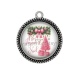 Pendentif Cabochon Argent - joyeux noël