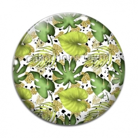 Cabochon Verre - feuille