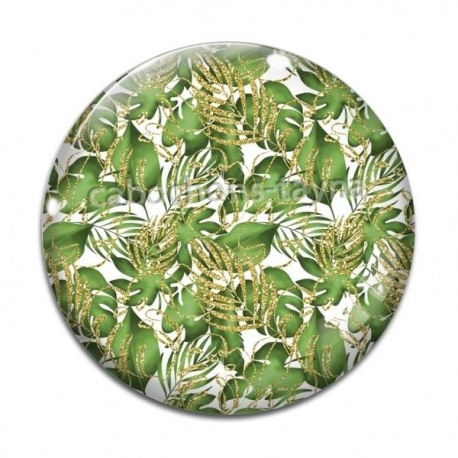 Cabochon Verre - feuille