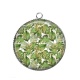 Pendentif Cabochon Argent - feuille