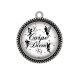 Pendentif Cabochon Argent - carpe diem 