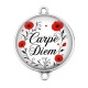Connecteur Cabochon Argent - carpe diem 