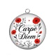 Pendentif Cabochon Argent - carpe diem 