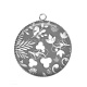 Pendentif Cabochon Argent - feuille