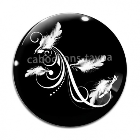 Cabochon Verre - plume