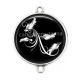 Connecteur Cabochon Argent - plume