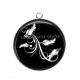 Pendentif Cabochon Argent - plume
