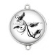 Connecteur Cabochon Argent - plume