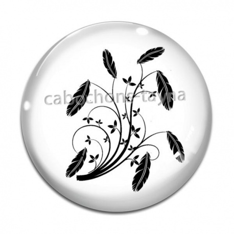 Cabochon Verre - plume