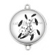 Connecteur Cabochon Argent - plume