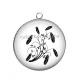Pendentif Cabochon Argent - plume